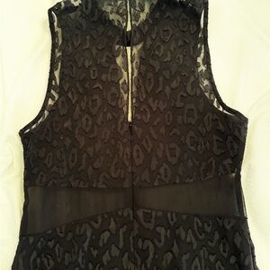 Black Leopard Print Sleeveless Dress